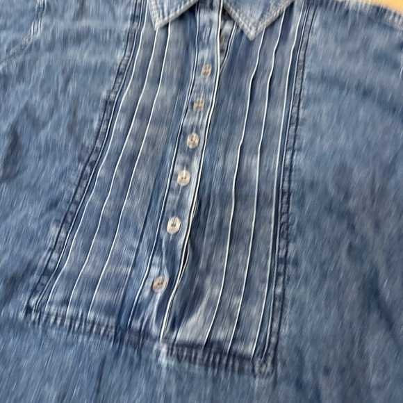 Free People We The Free After Hours Denim Top Montauk Wash Size XS NWT Oversized - Picture 7 of 11